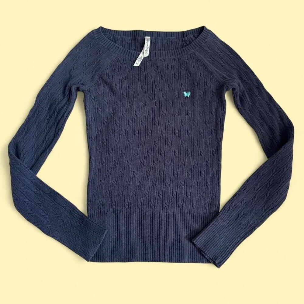 Aeropostale Women's Navy and Blue Jumper